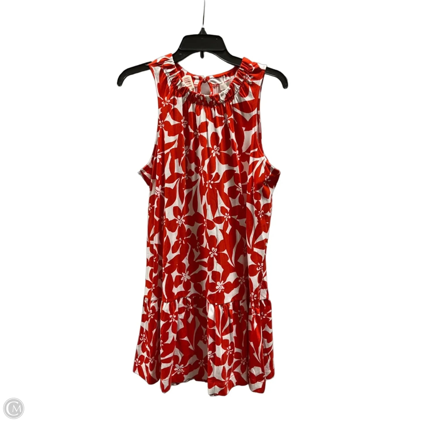 Dress Casual Midi By Loft In Red & White, Size: M