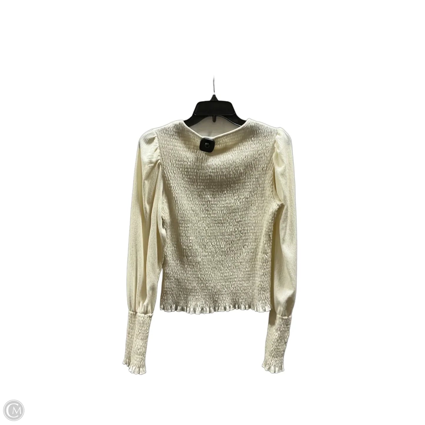 Top Long Sleeve By Anthropologie In Cream, Size: M