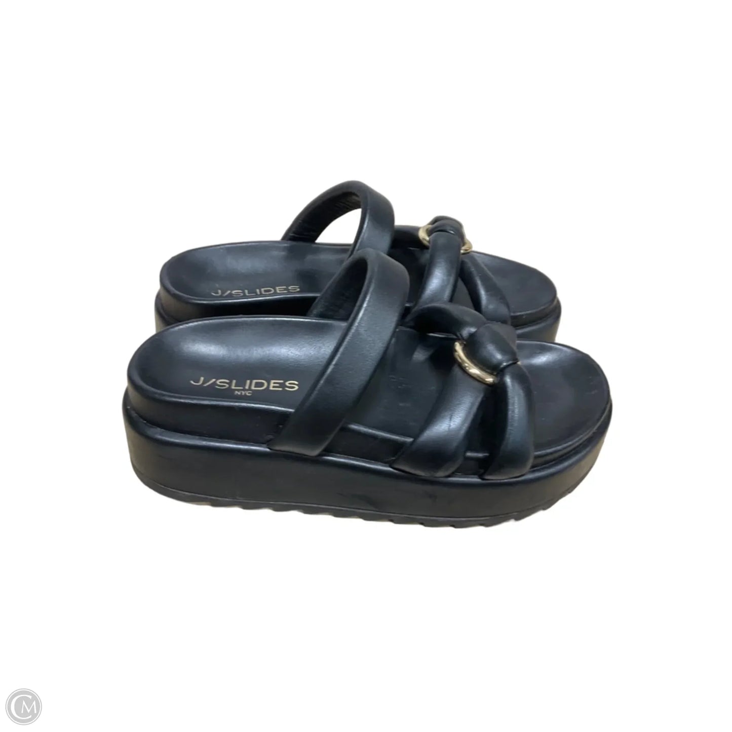 Sandals Flats By J Slides In Black, Size: 6.5