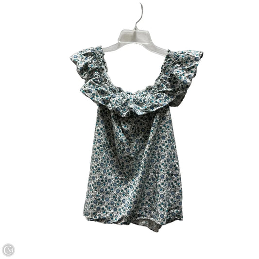 Top Sleeveless By Loft In Blue & White, Size: M