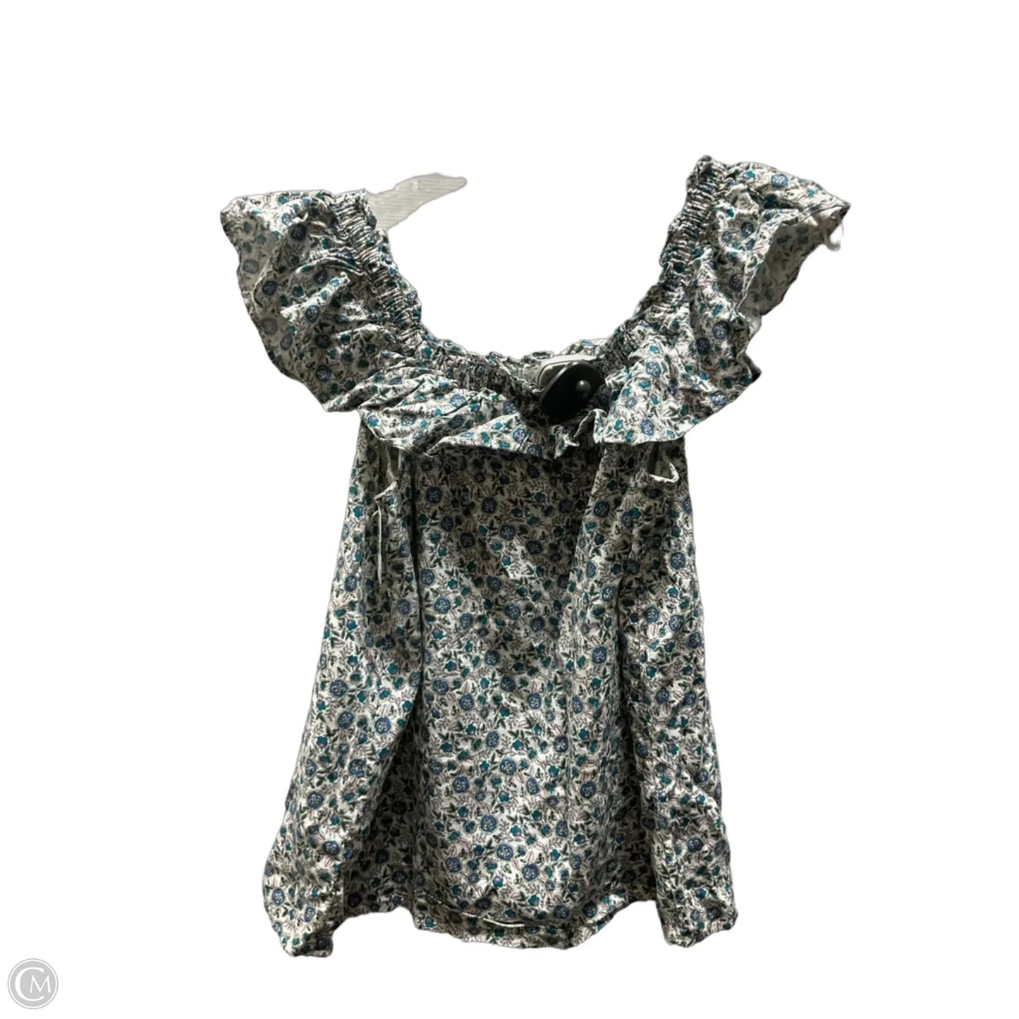 Top Sleeveless By Loft In Blue & White, Size: M