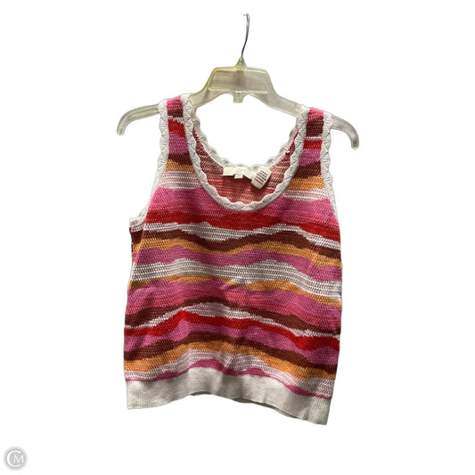 Top Sleeveless By Loft In Striped Pattern, Size: M