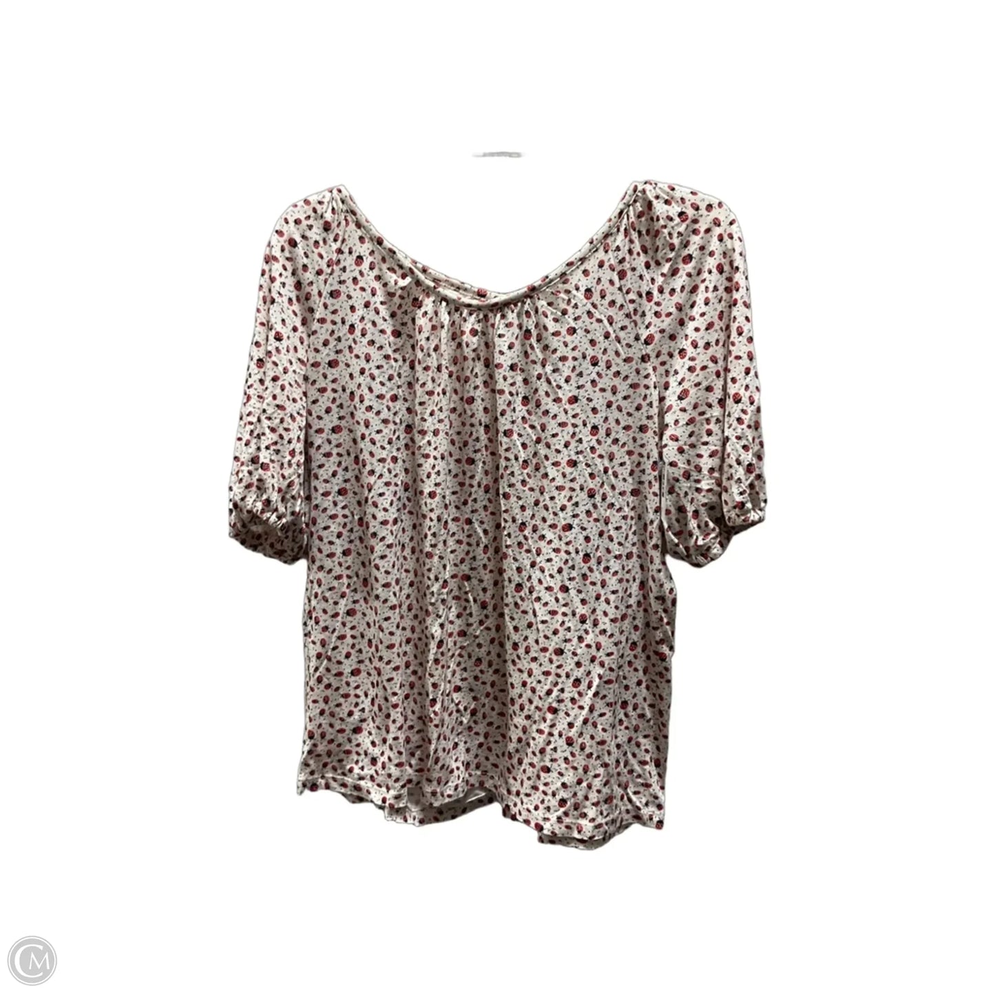 Top Short Sleeve By Loft In Red & White, Size: M