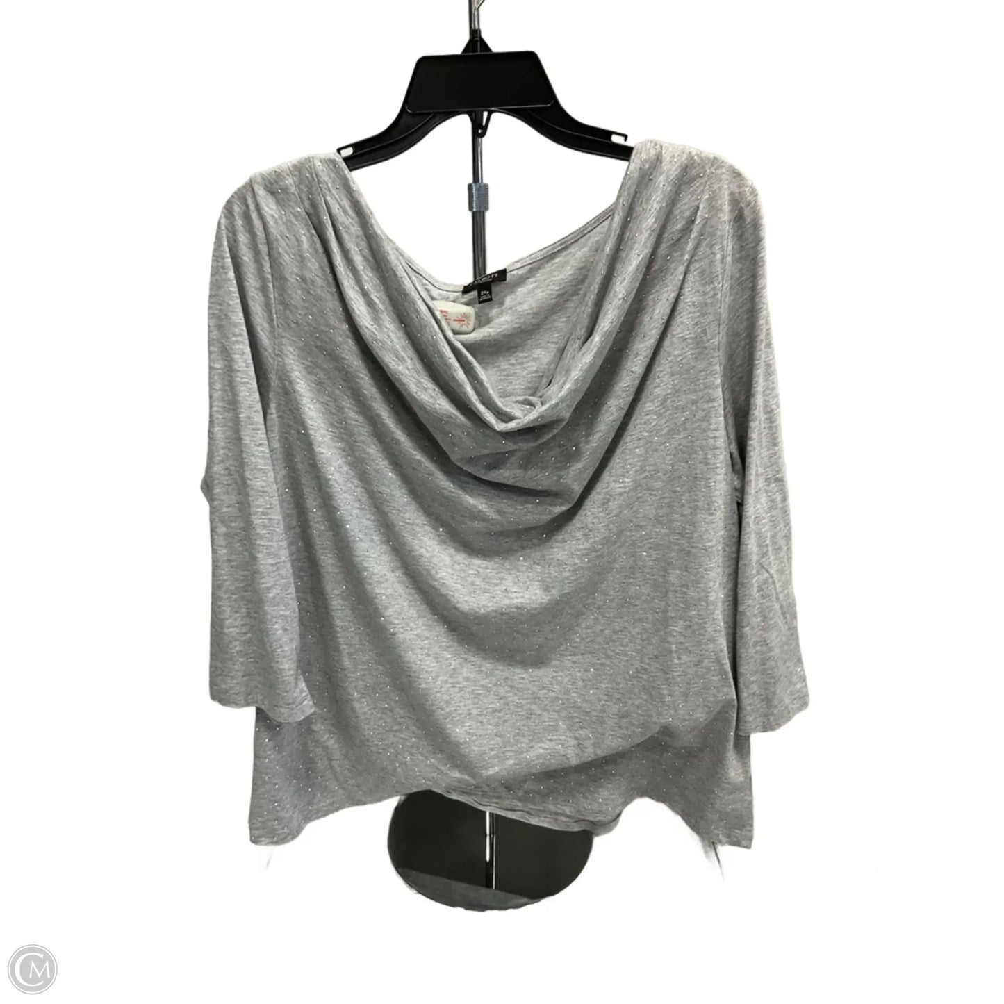 Top Long Sleeve By Talbots In Grey, Size: 2x