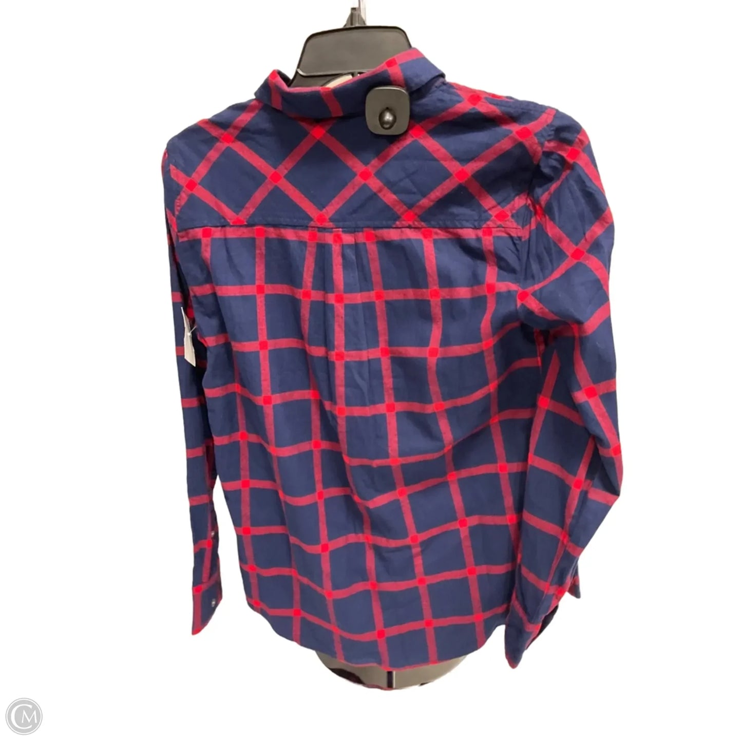 Top Long Sleeve By J. Crew In Plaid Pattern, Size: Xs
