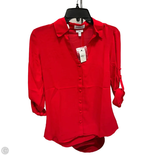 Top Long Sleeve By Express In Red, Size: S