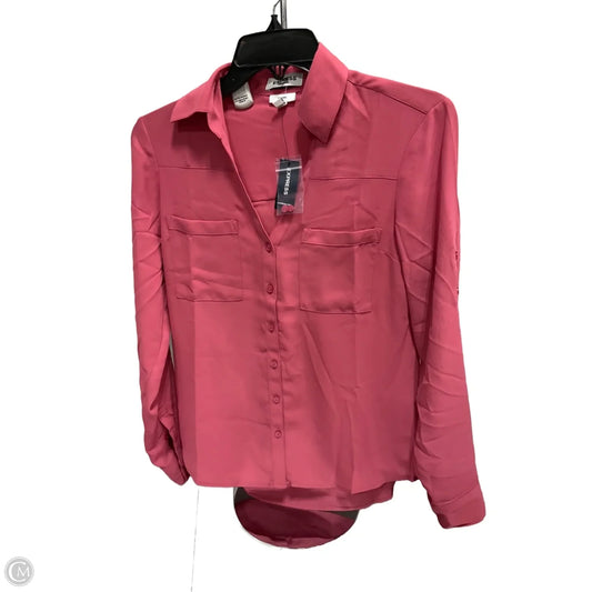 Top Long Sleeve By Express In Pink, Size: Xs