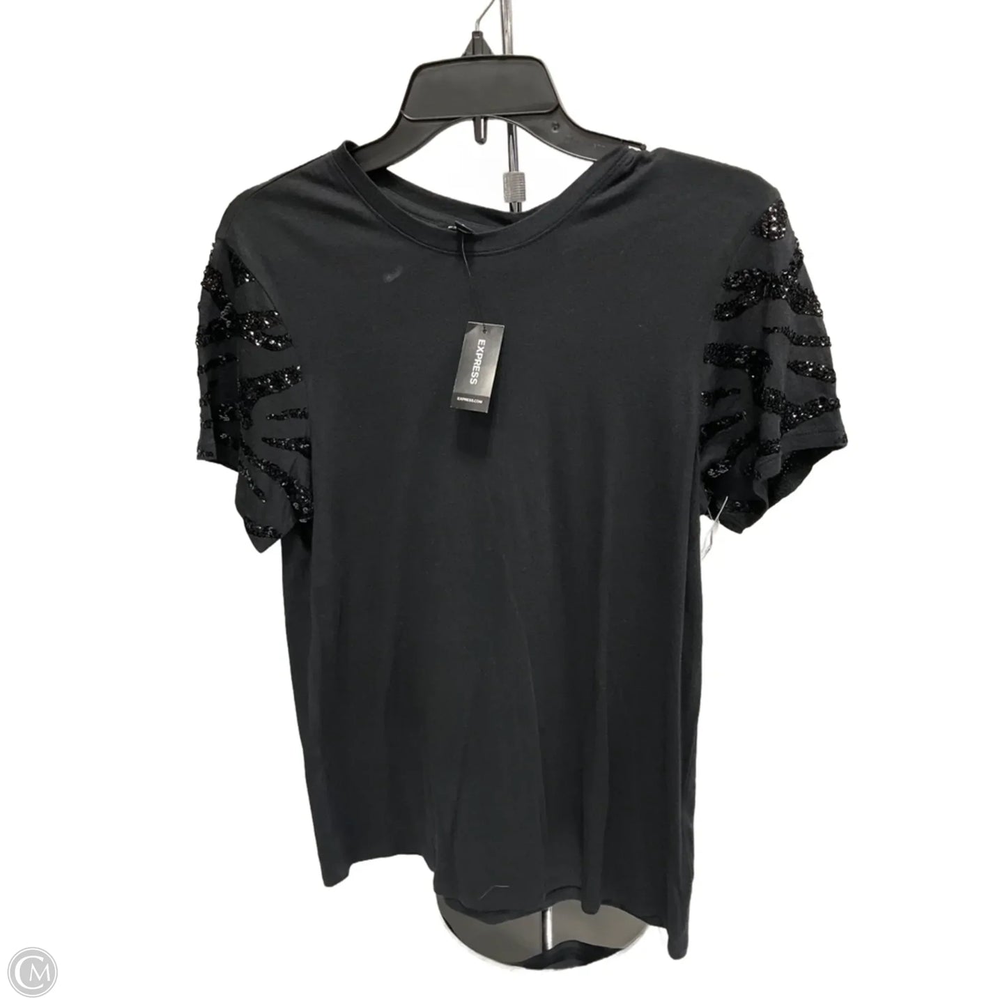 Top Short Sleeve By Express In Black, Size: Xs