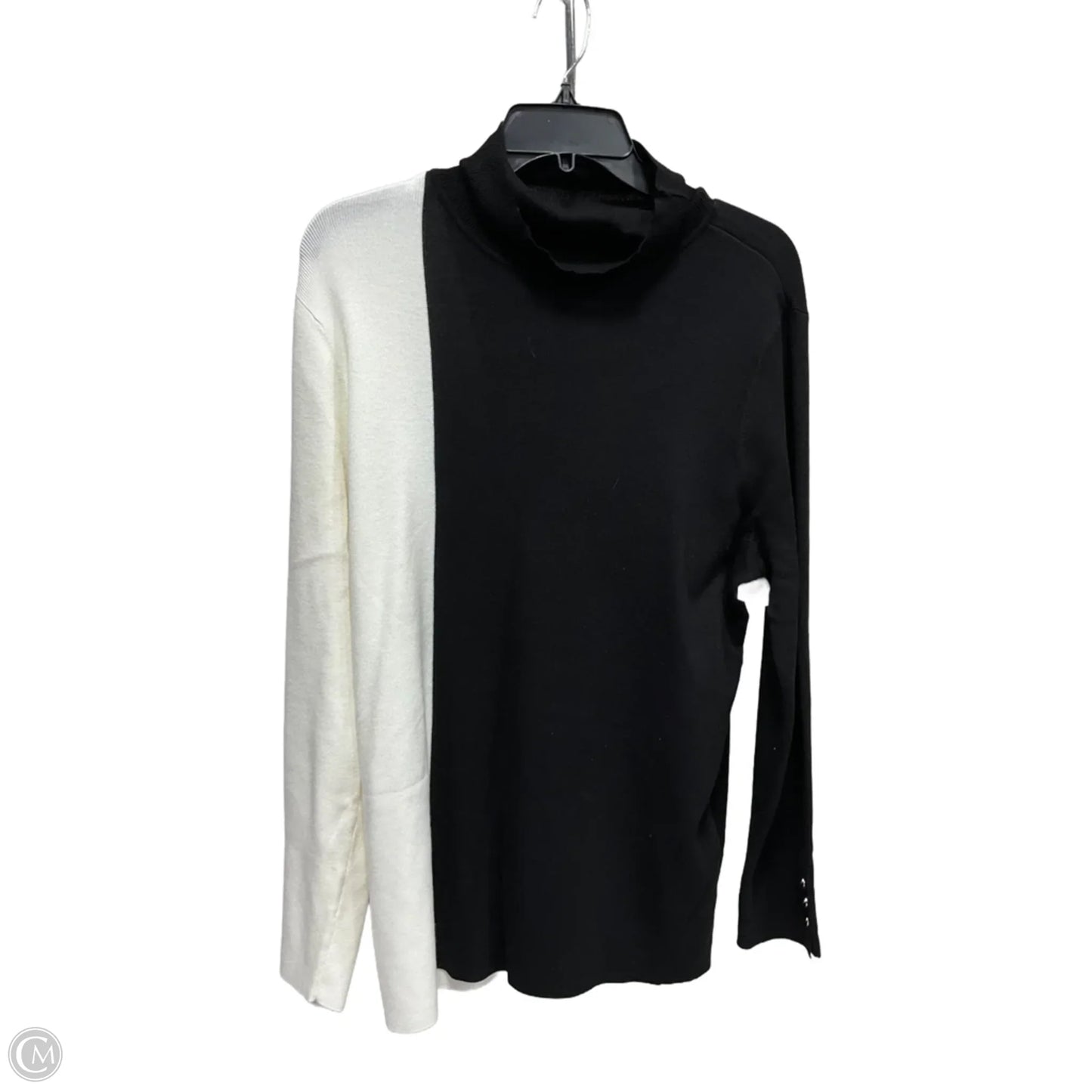 Top Long Sleeve By Chicos In Black & White, Size: S
