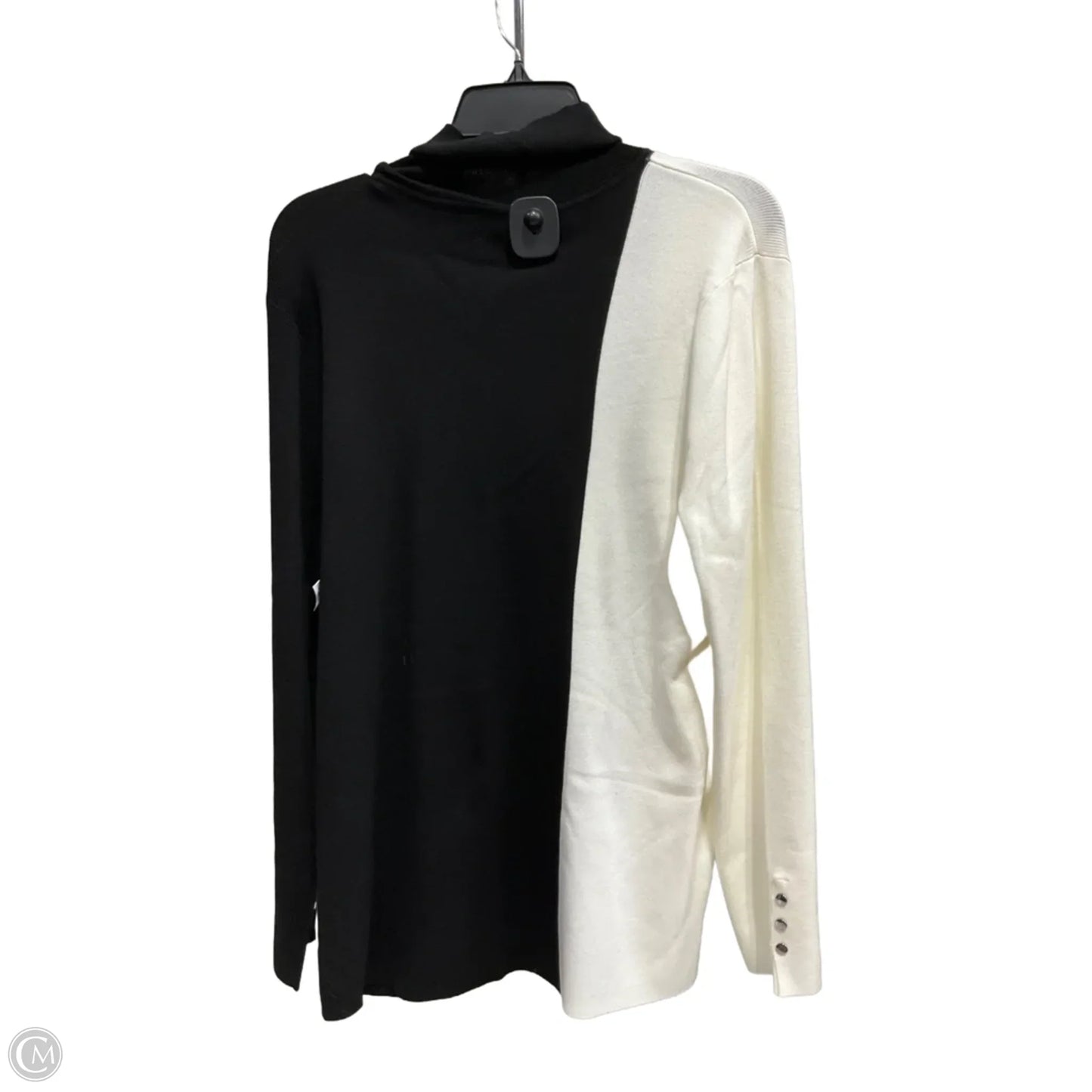 Top Long Sleeve By Chicos In Black & White, Size: S