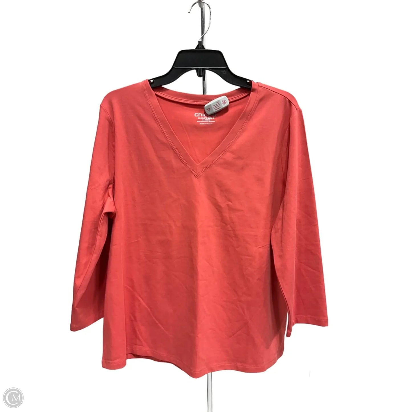 Top Long Sleeve By Chicos In Orange, Size: Xl