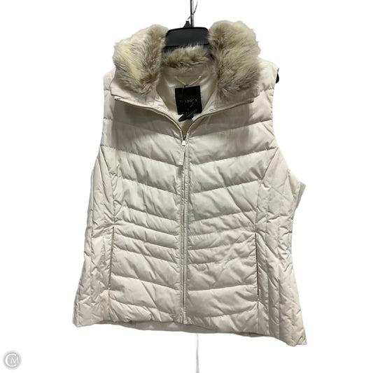 Vest Faux Fur & Sherpa By Talbots In White, Size: Xl