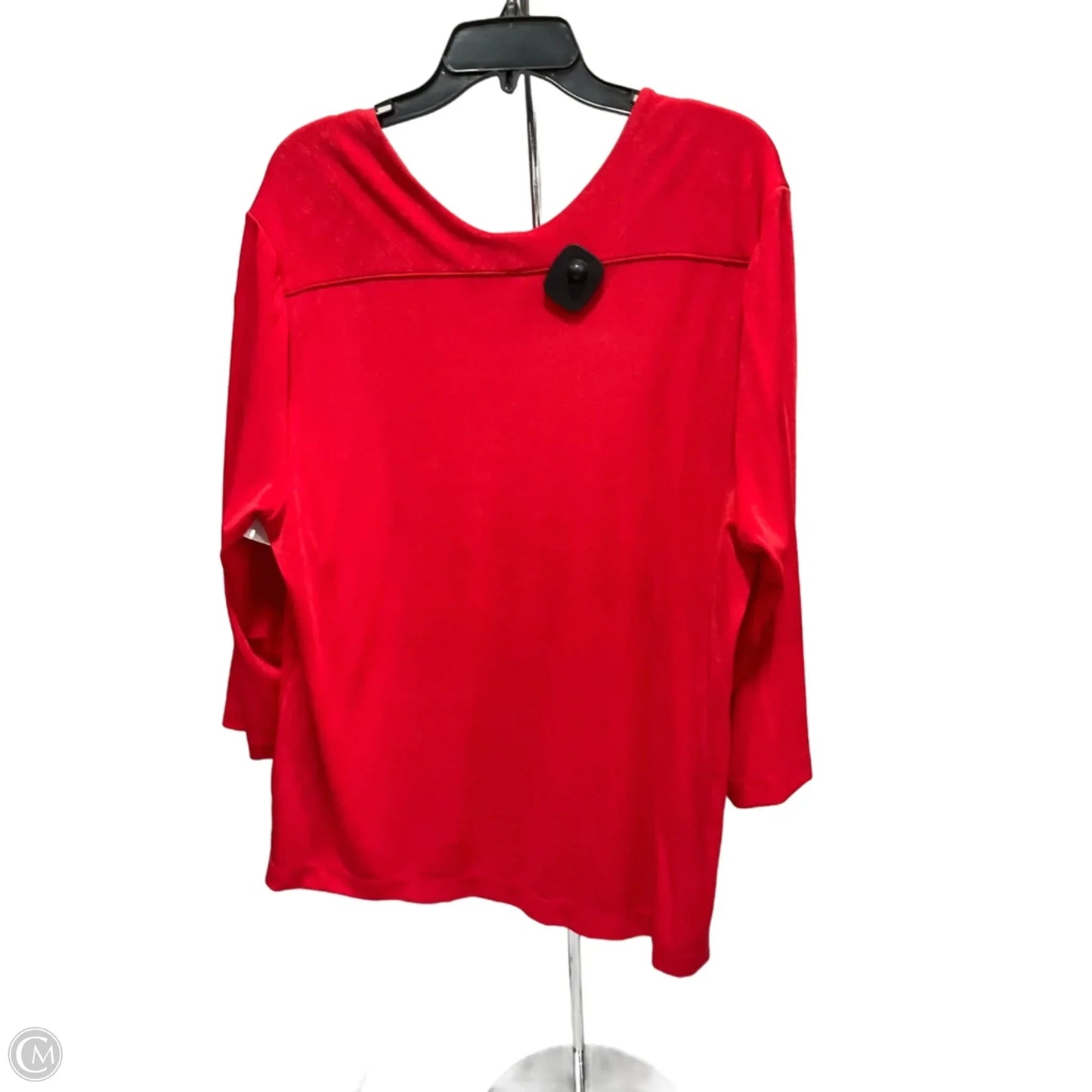 Top 3/4 Sleeve By Chicos In Red, Size: Xxl