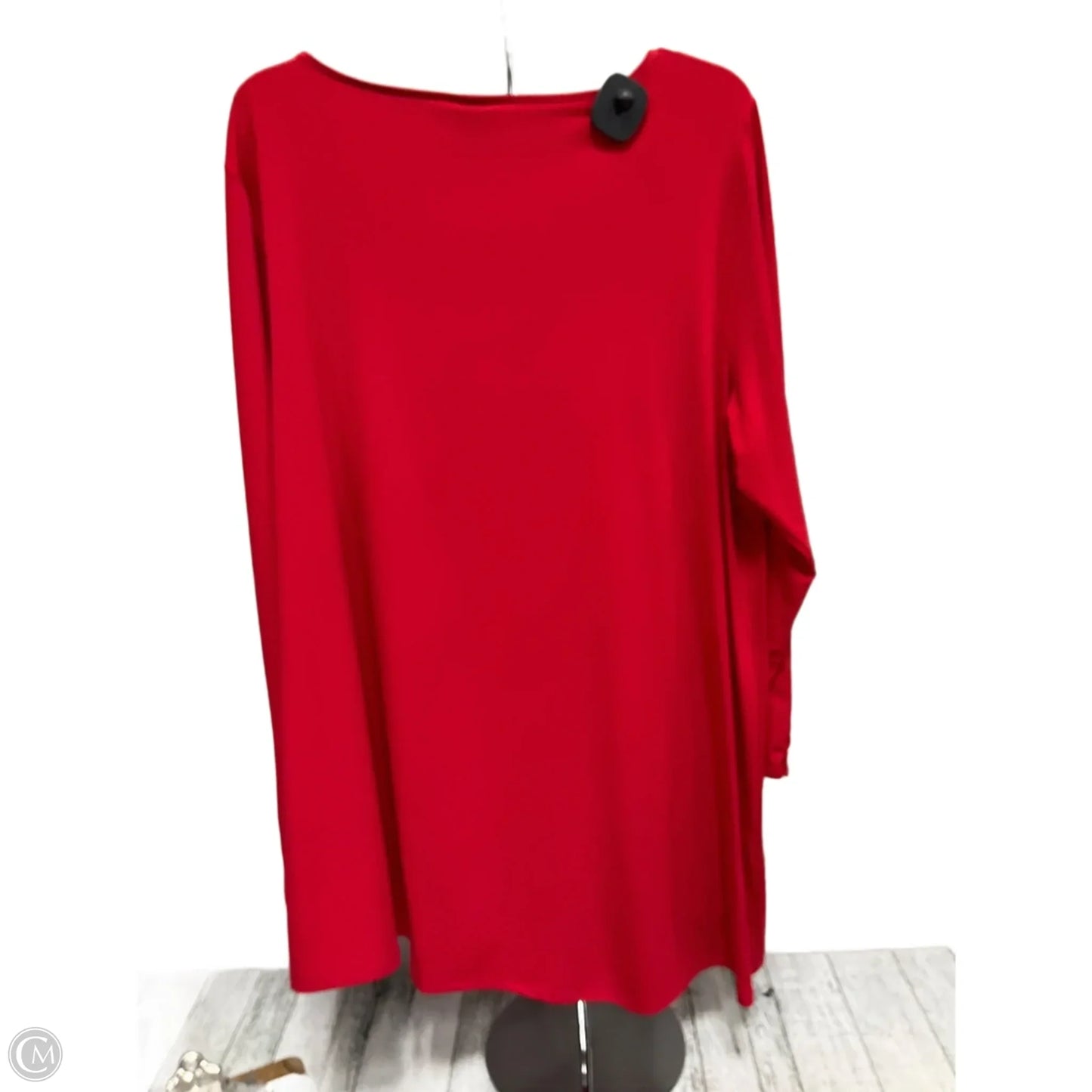 Top 3/4 Sleeve By Chicos In Red, Size: Xxl