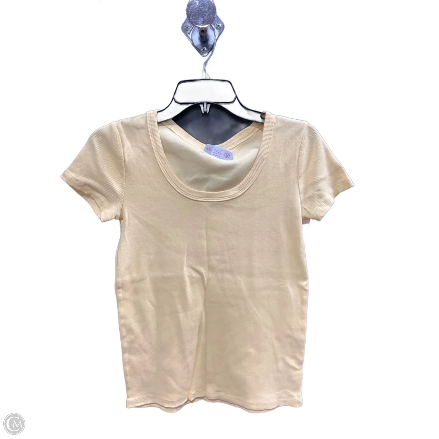 Top Short Sleeve Basic By Talbots In Yellow, Size: S