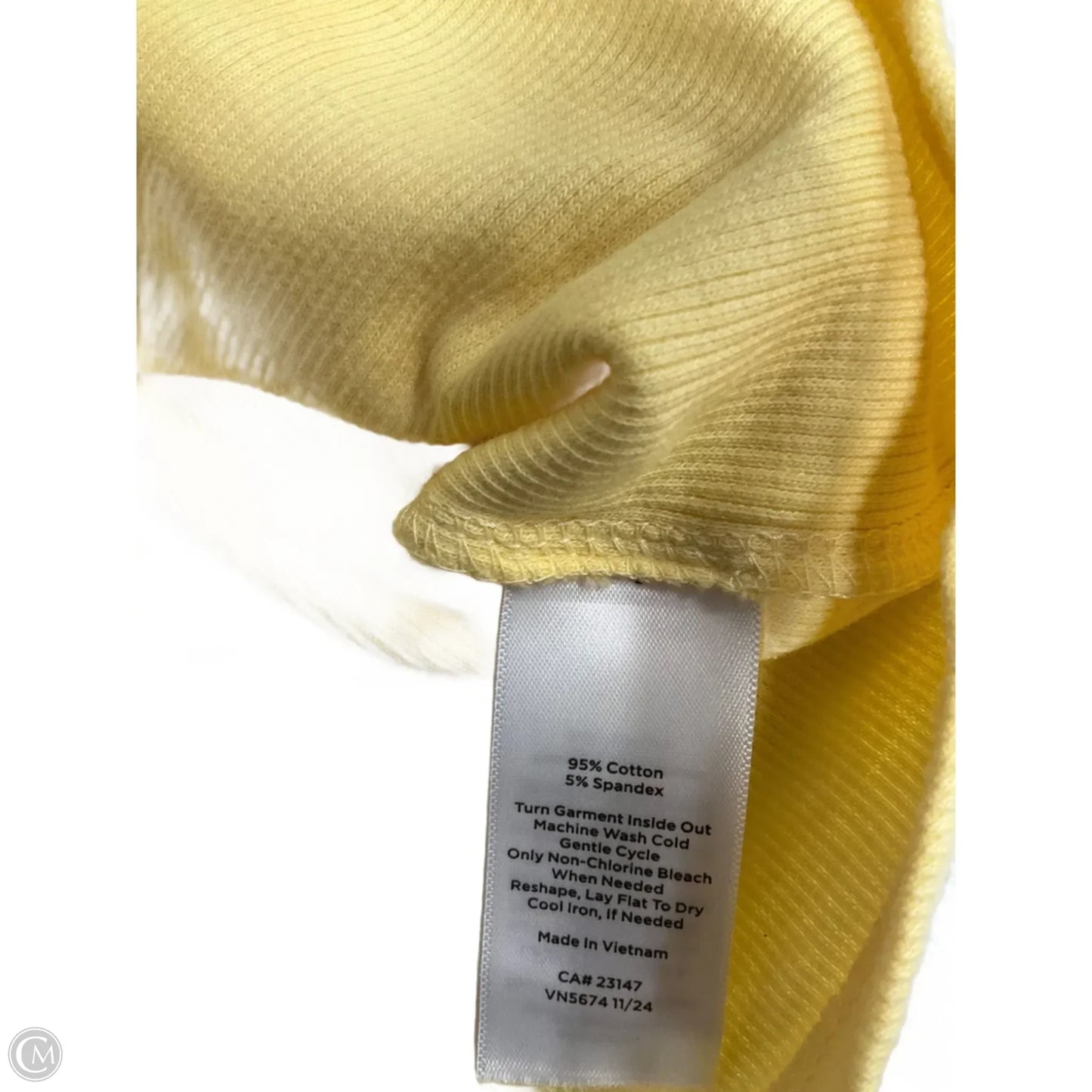 Top Short Sleeve Basic By Talbots In Yellow, Size: S