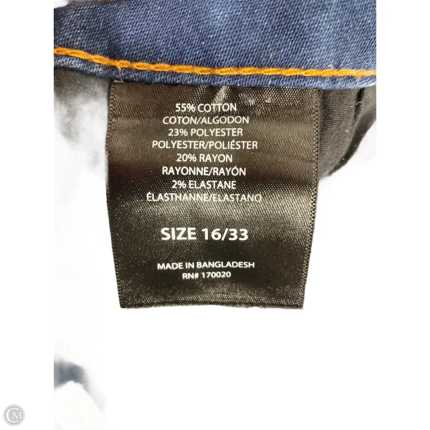 Jeans Boot Cut By Tahari In Blue Denim, Size: 16