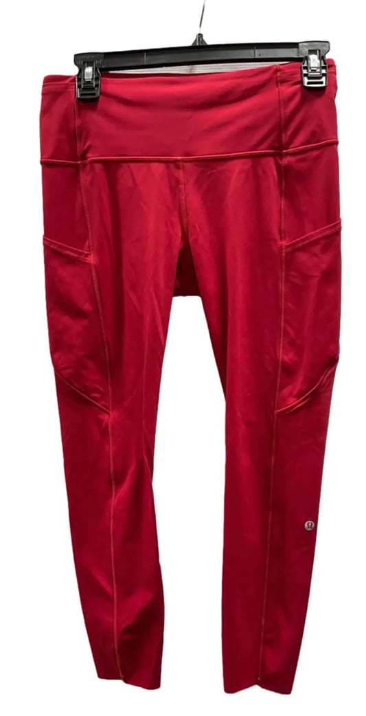Athletic Leggings By Lululemon In Red, Size: 8