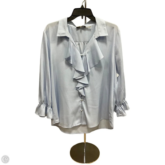 Top Long Sleeve Designer By Karl Lagerfeld In Blue, Size: Xl