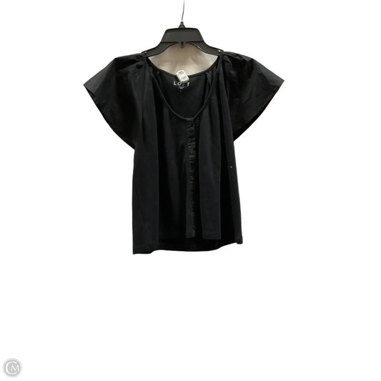Top Short Sleeve By Loft In Black, Size: L