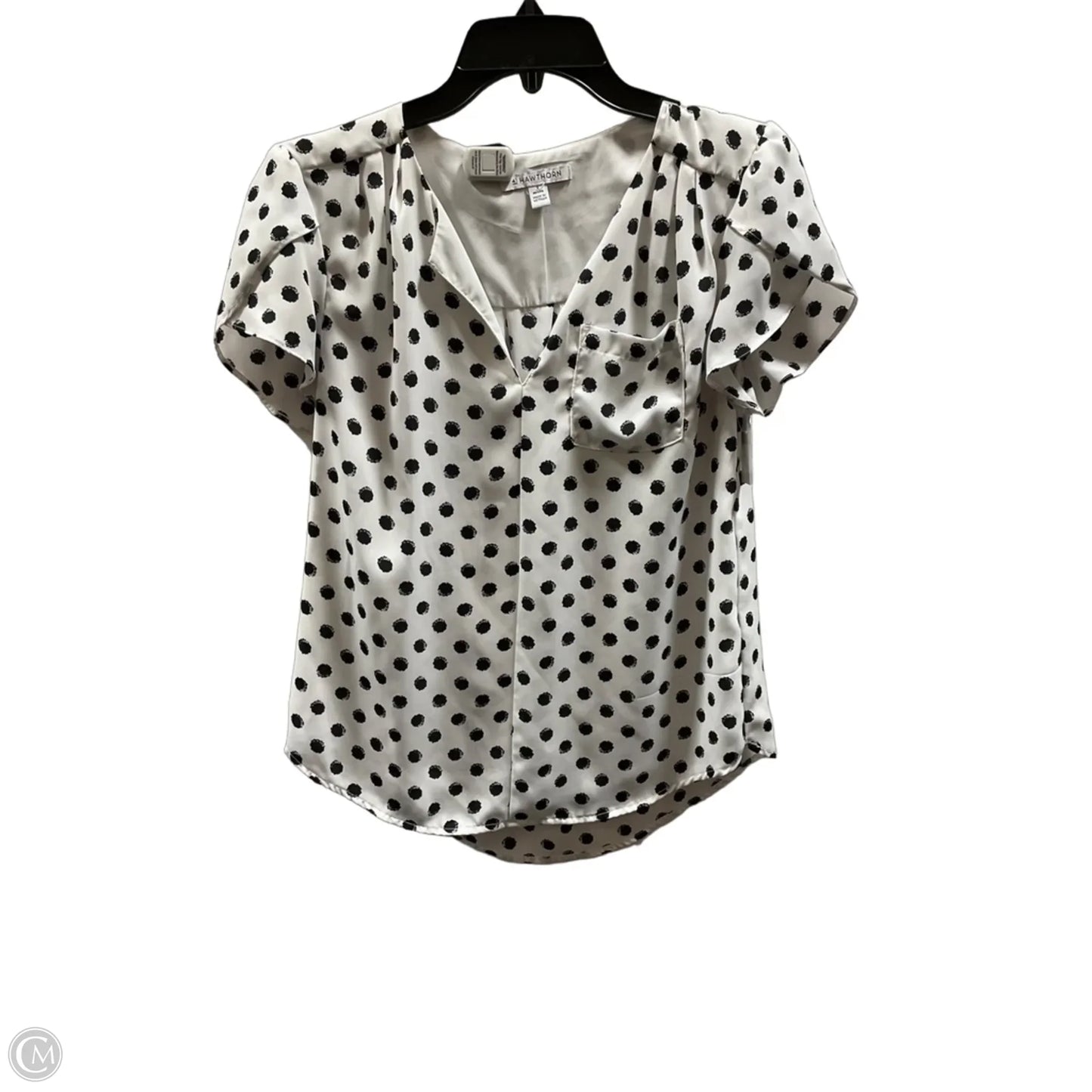 Top Short Sleeve By Hawthorn In Polkadot Pattern, Size: S