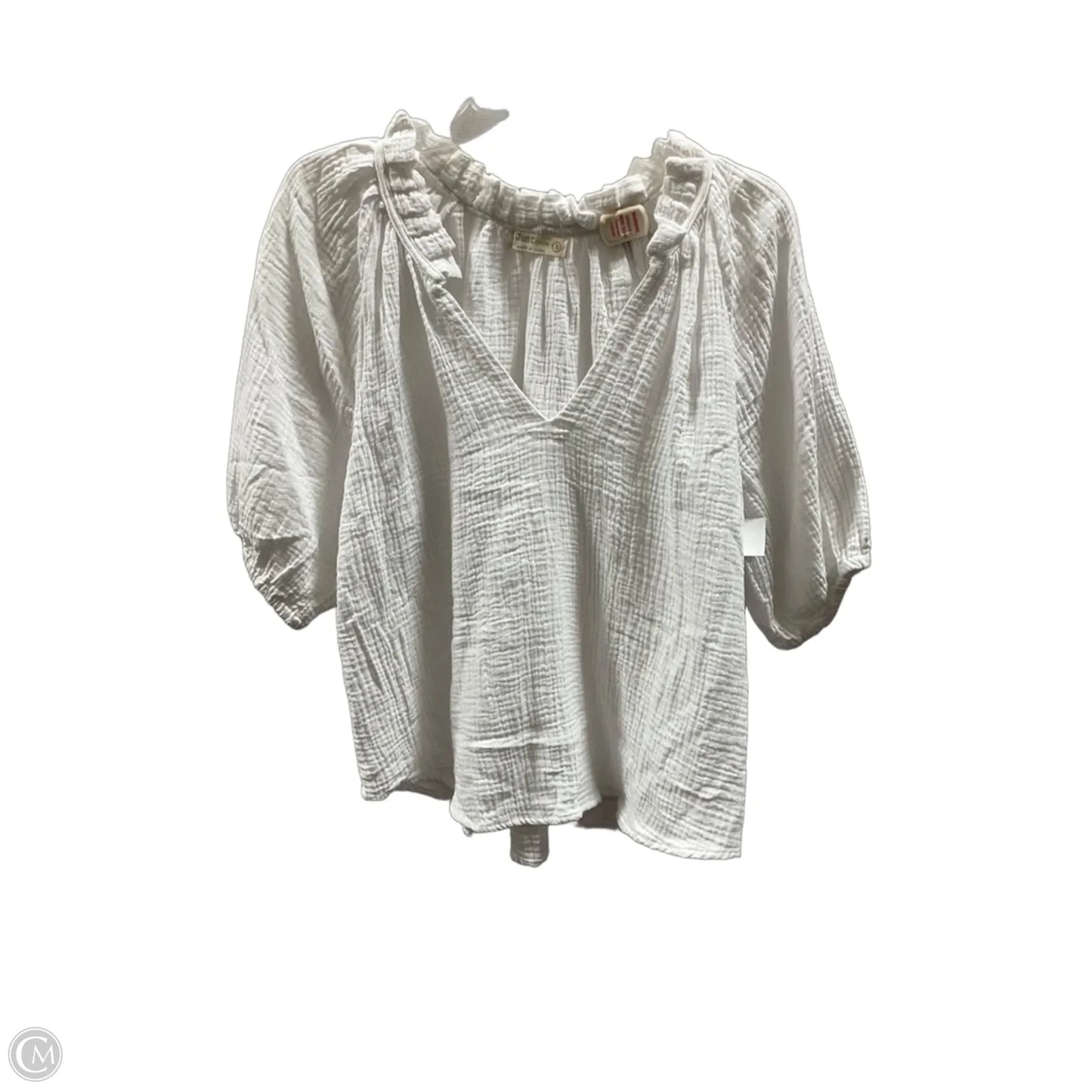 Top Short Sleeve By Just Living In White, Size: S