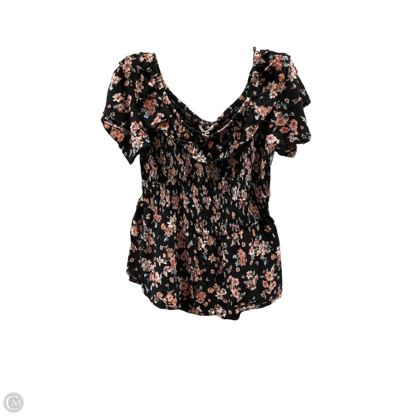 Top Short Sleeve By Maurices In Black, Size: L