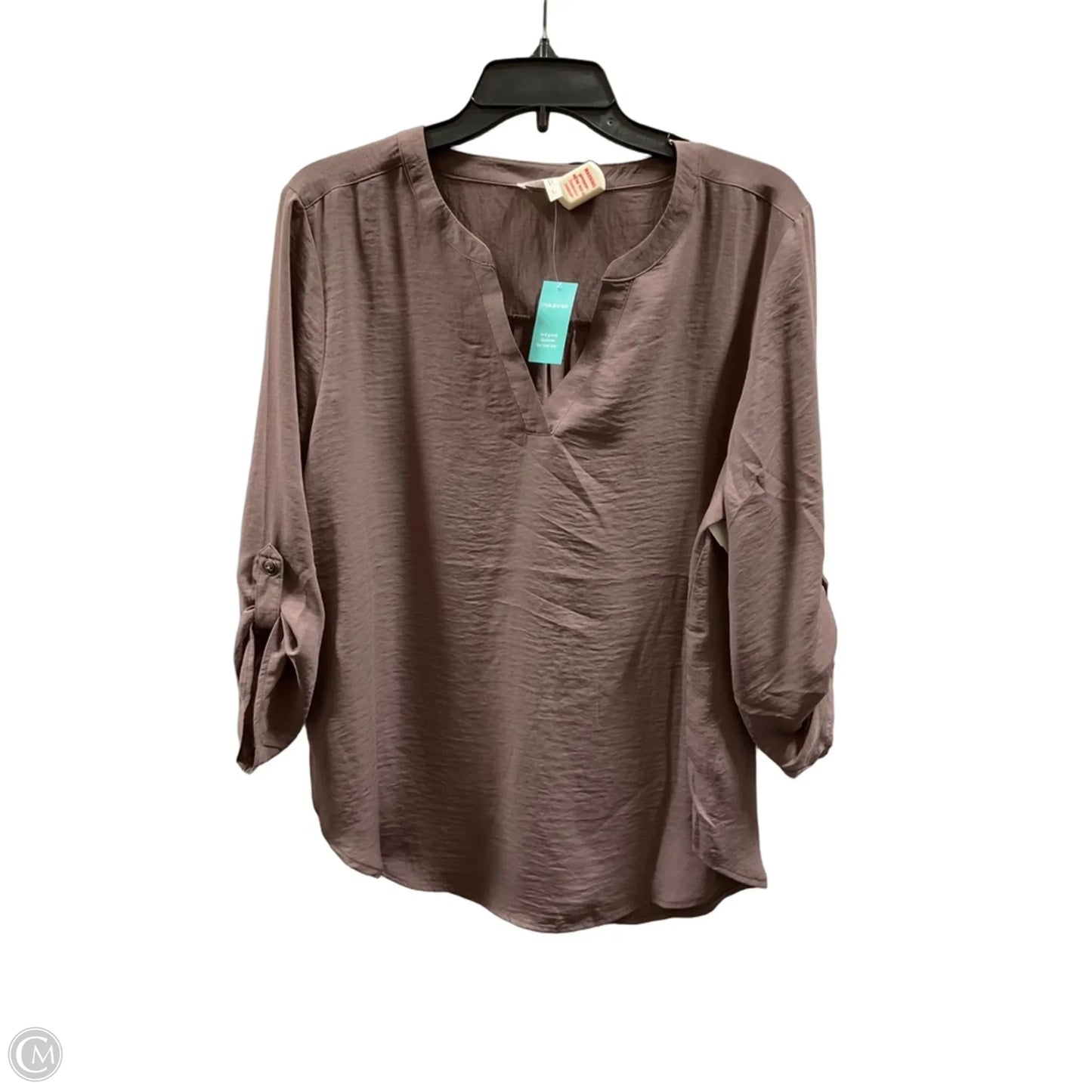 Top 3/4 Sleeve By Maurices In Brown, Size: L