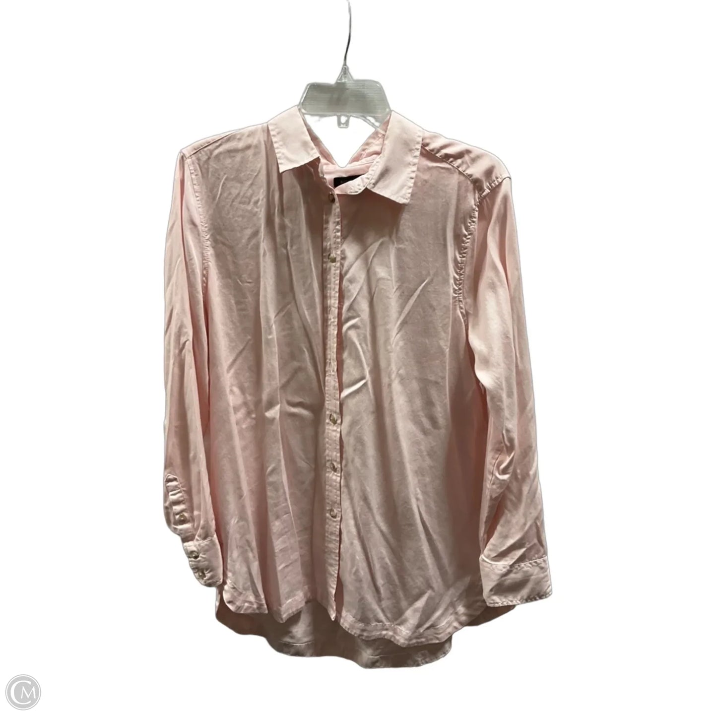 Blouse Long Sleeve By Banana Republic In Pink, Size: L