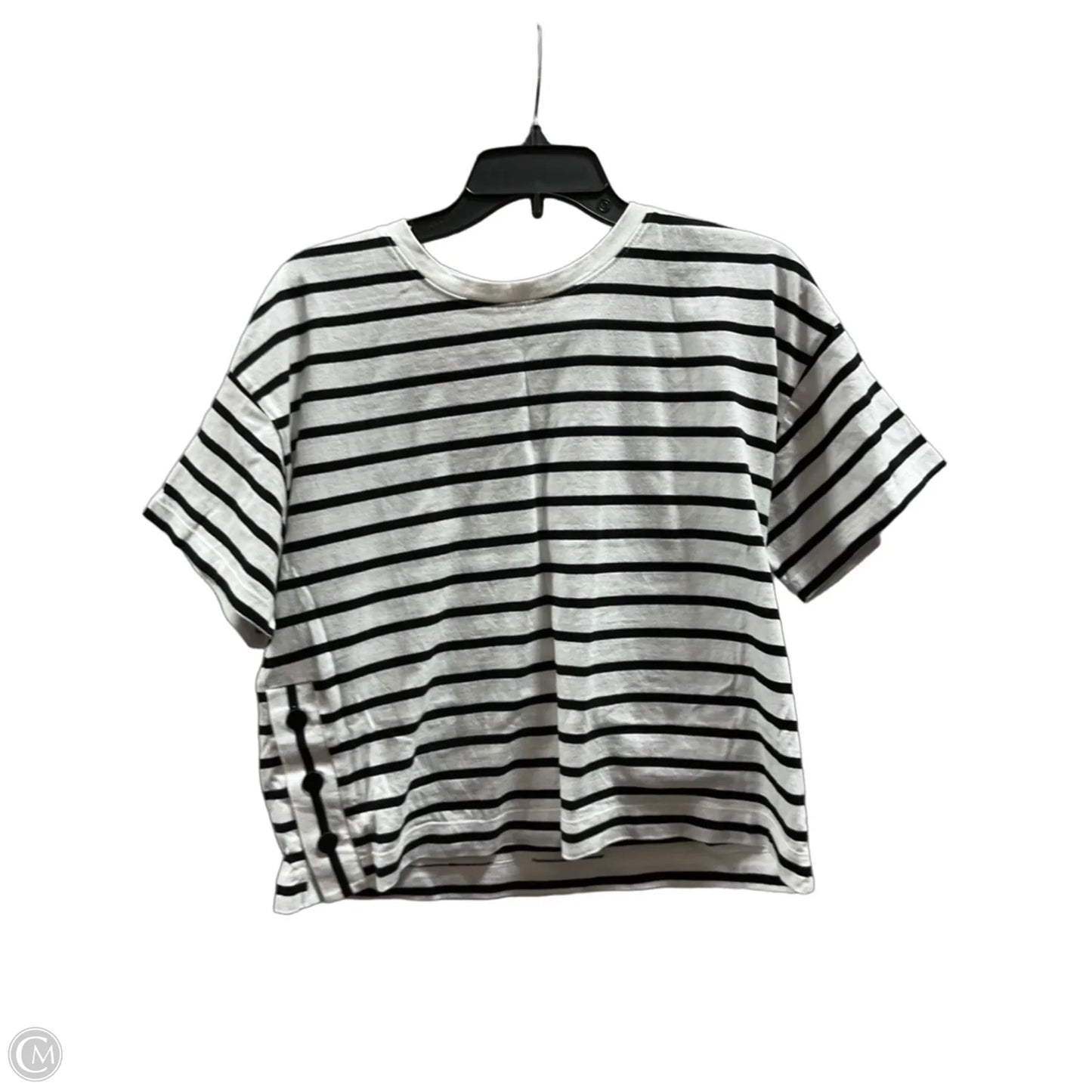 Top Short Sleeve By Loft In Striped Pattern, Size: M