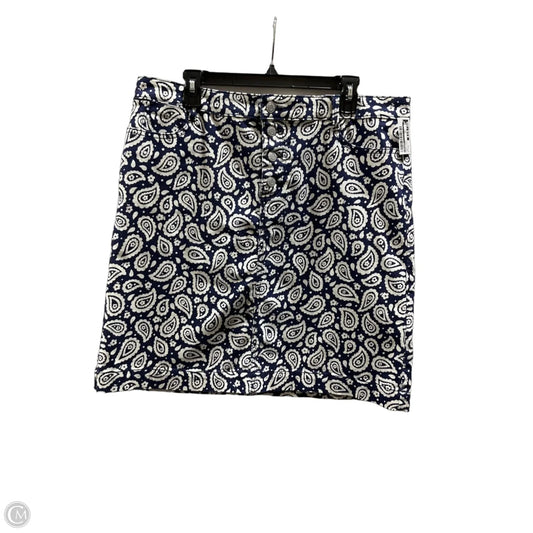 Skirt Midi By Talbots In Blue & White, Size: 16