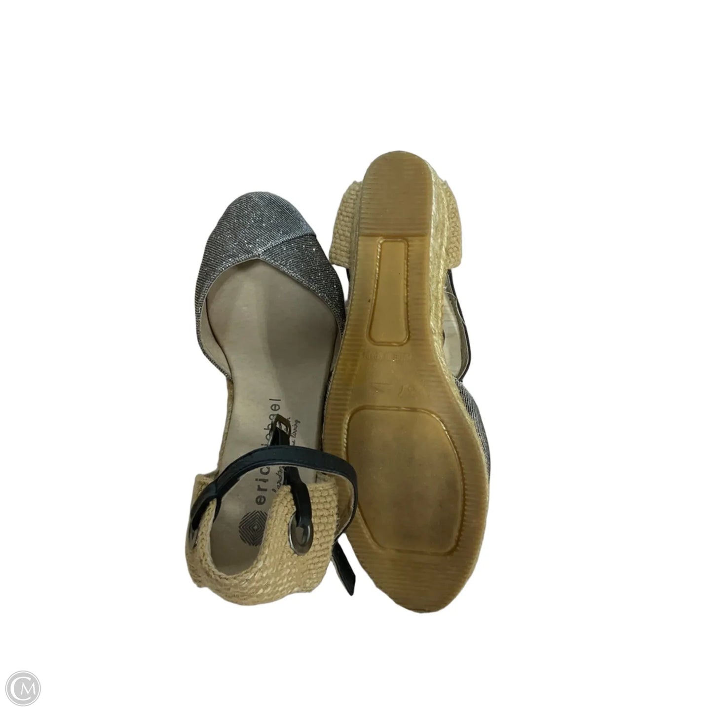 Sandals Heels Wedge By Cma In Gold & Grey, Size: 7