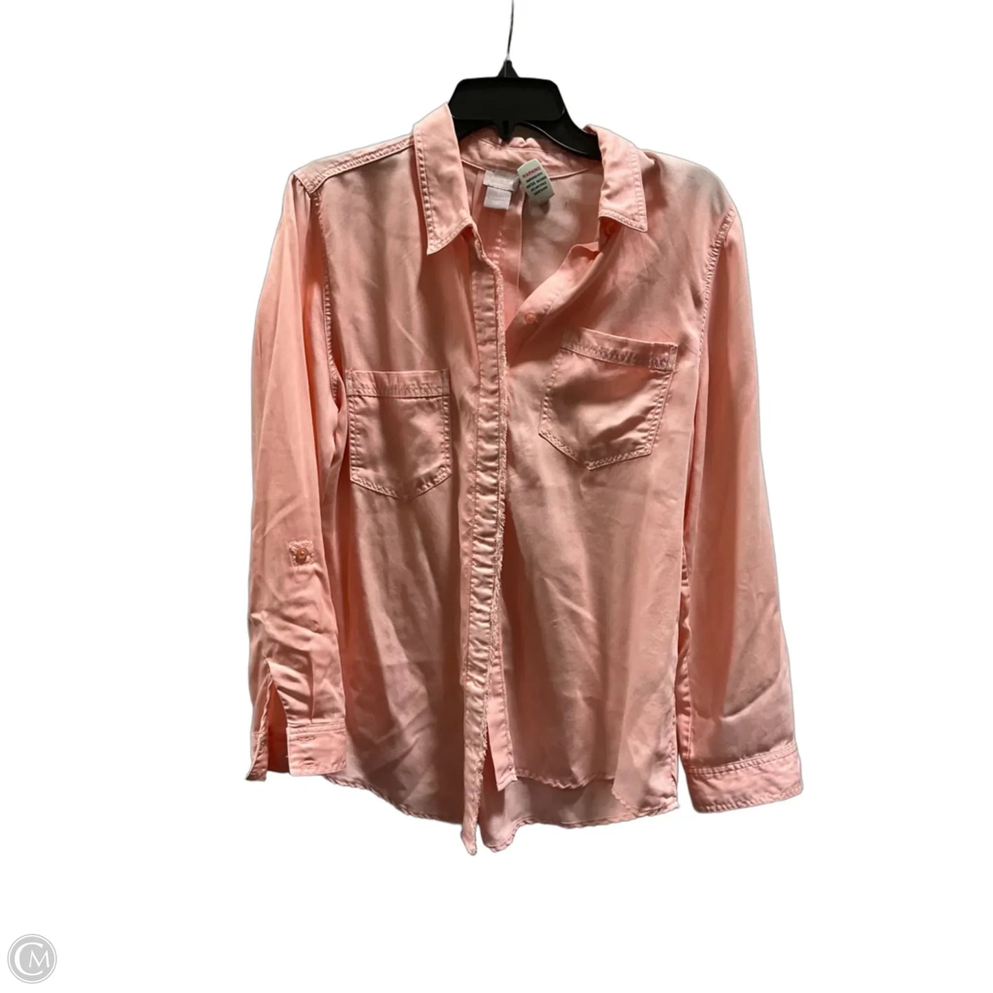 Blouse Long Sleeve By Chicos In Pink, Size: L