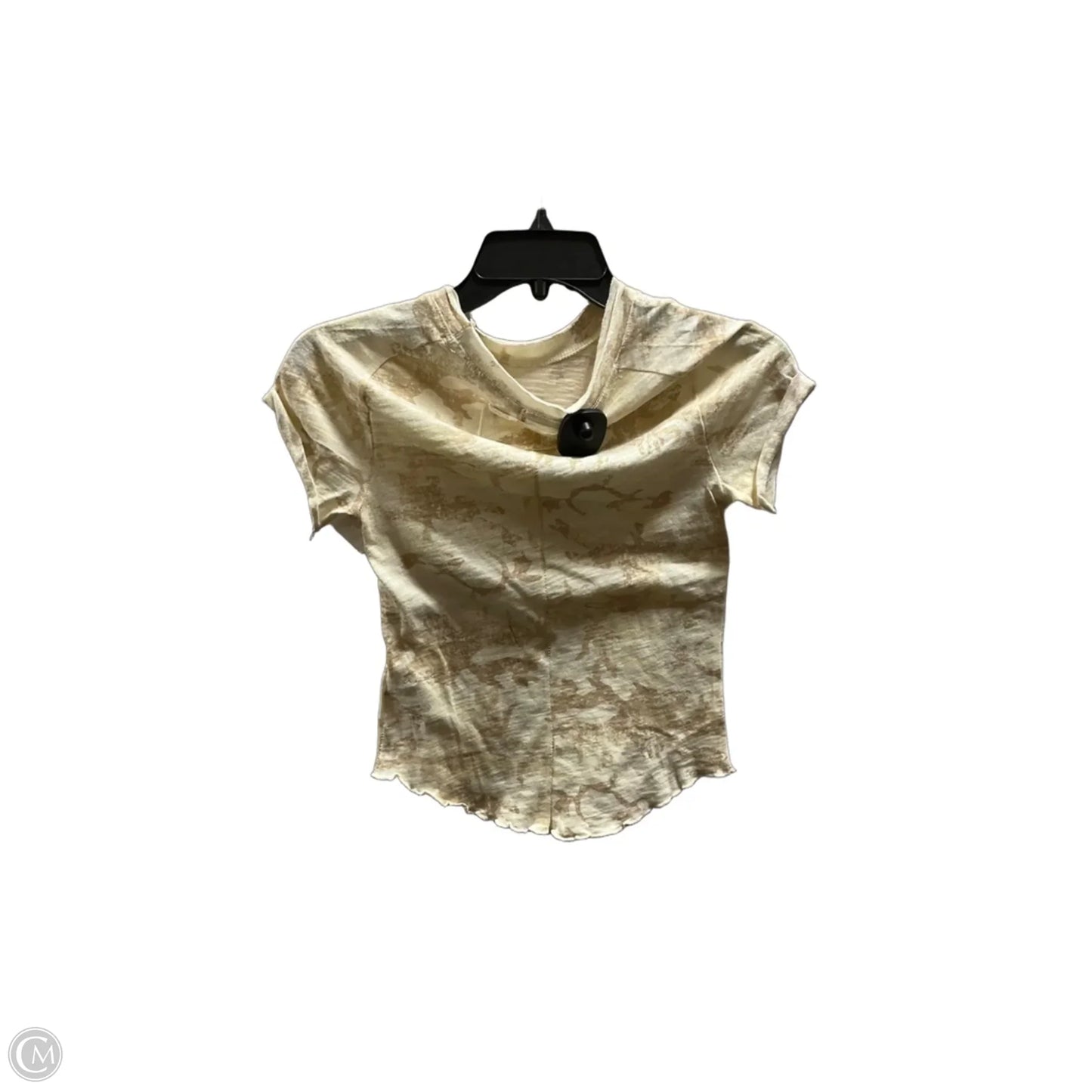 Top Short Sleeve By Free People In Brown & Cream, Size: Xs