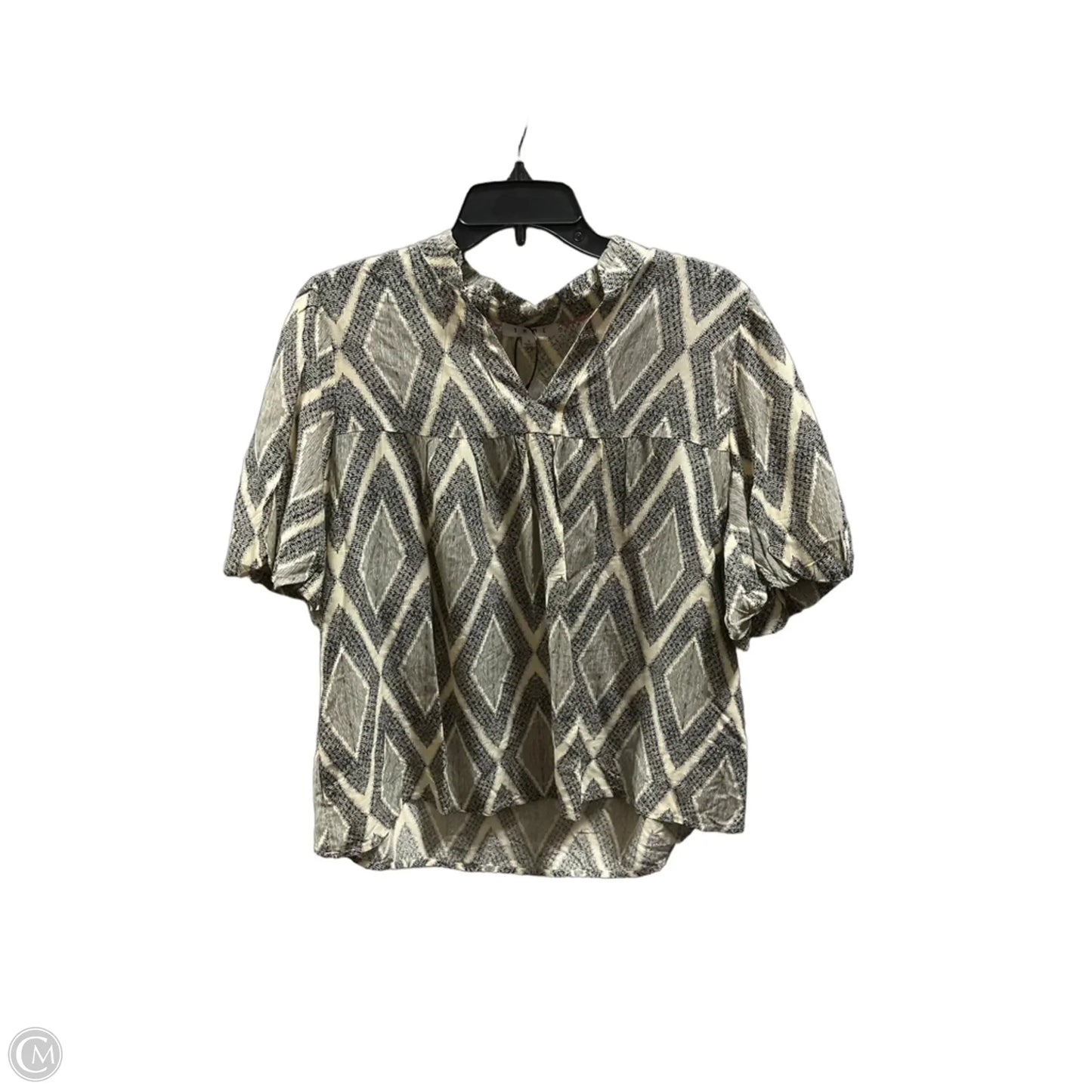 Top Short Sleeve By Thml In Black & Cream, Size: L