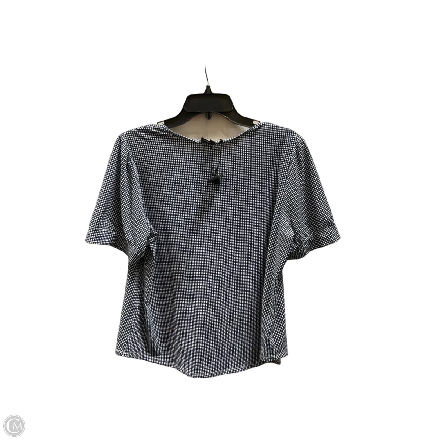 Top Short Sleeve By Adrianna Papell In Blue & White, Size: L