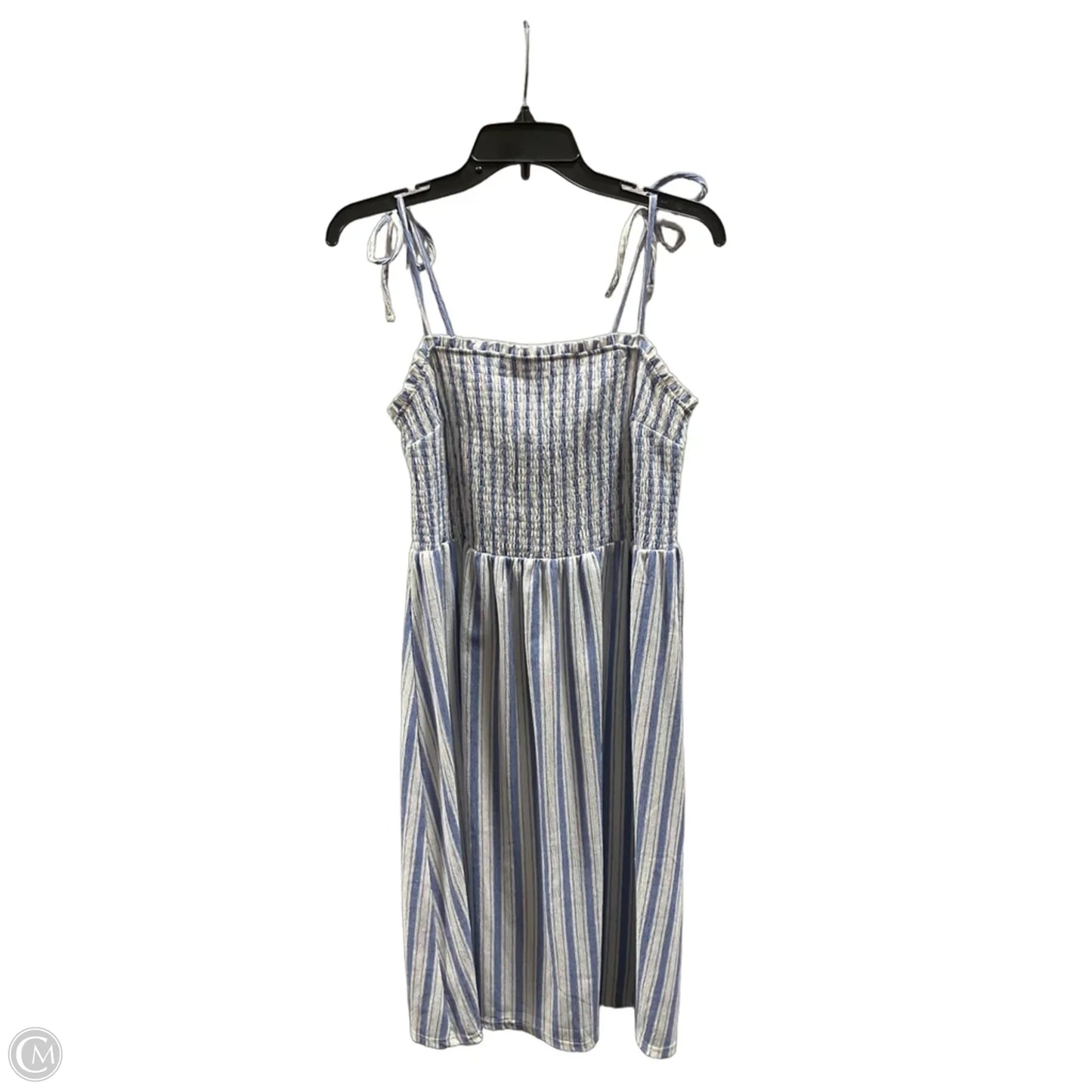 Dress Casual Midi By H&m In Blue & White, Size: L
