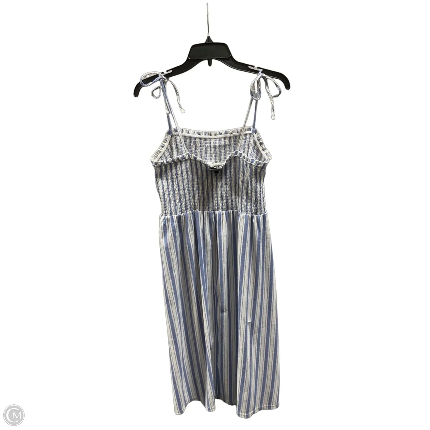 Dress Casual Midi By H&m In Blue & White, Size: L