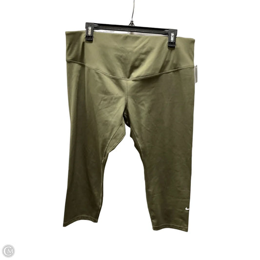 Athletic Capris By Nike In Green, Size: 1x