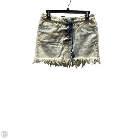 Skirt Mini & Short By Free People In Blue & Cream, Size: 4