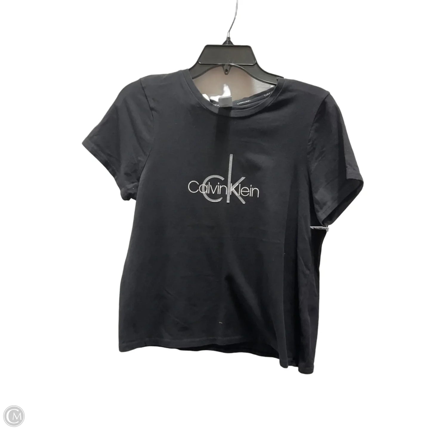 Top Short Sleeve By Calvin Klein In Black, Size: M