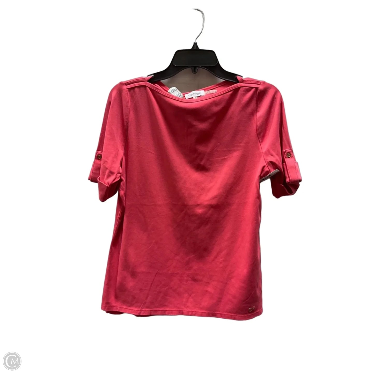 Top Short Sleeve By Calvin Klein In Pink, Size: M