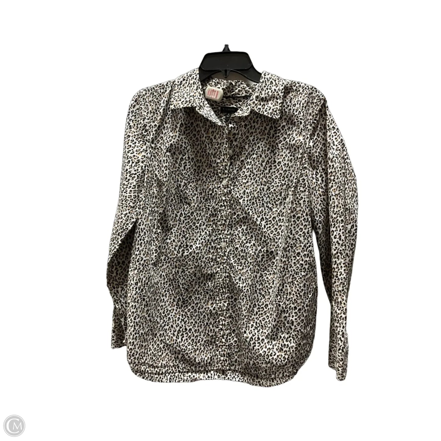 Blouse Long Sleeve By Talbots In Leopard Print, Size: M