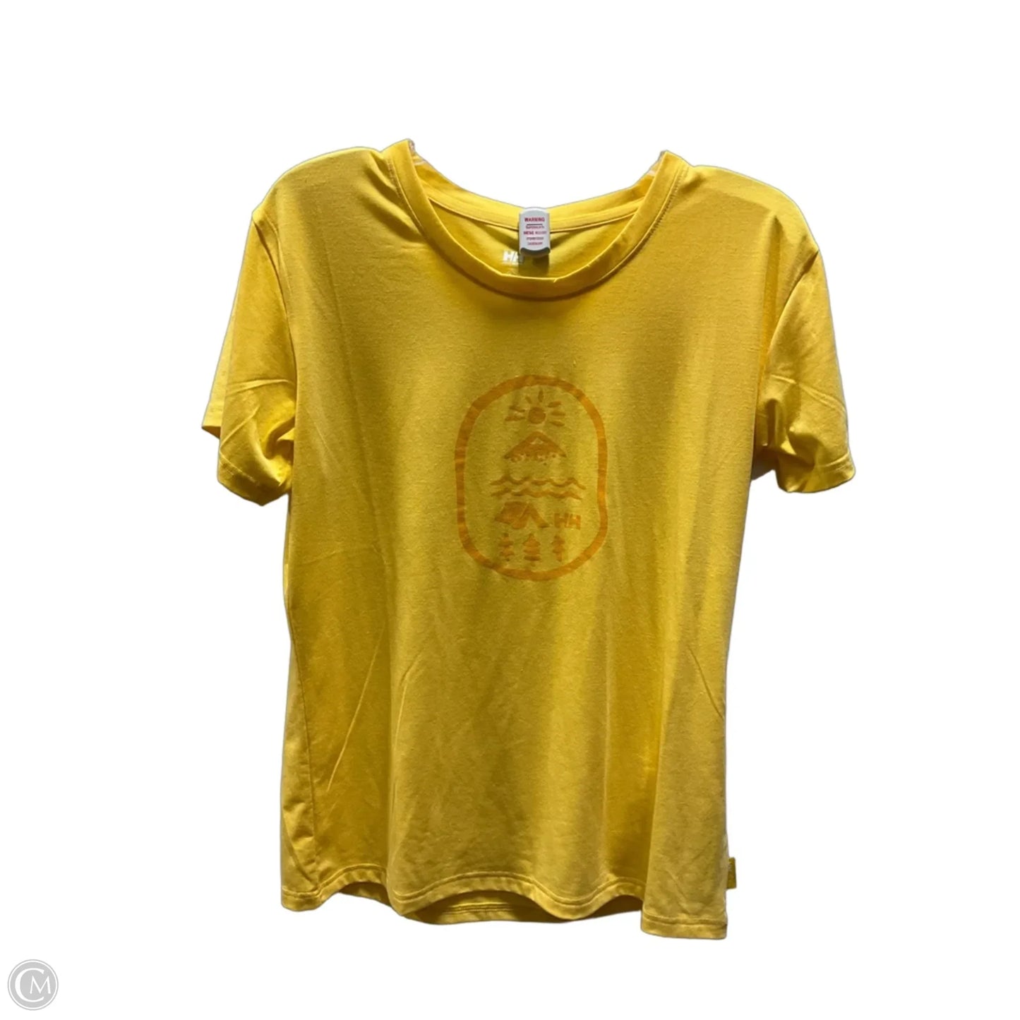 Athletic Top Short Sleeve By Helly Hansen In Yellow, Size: L