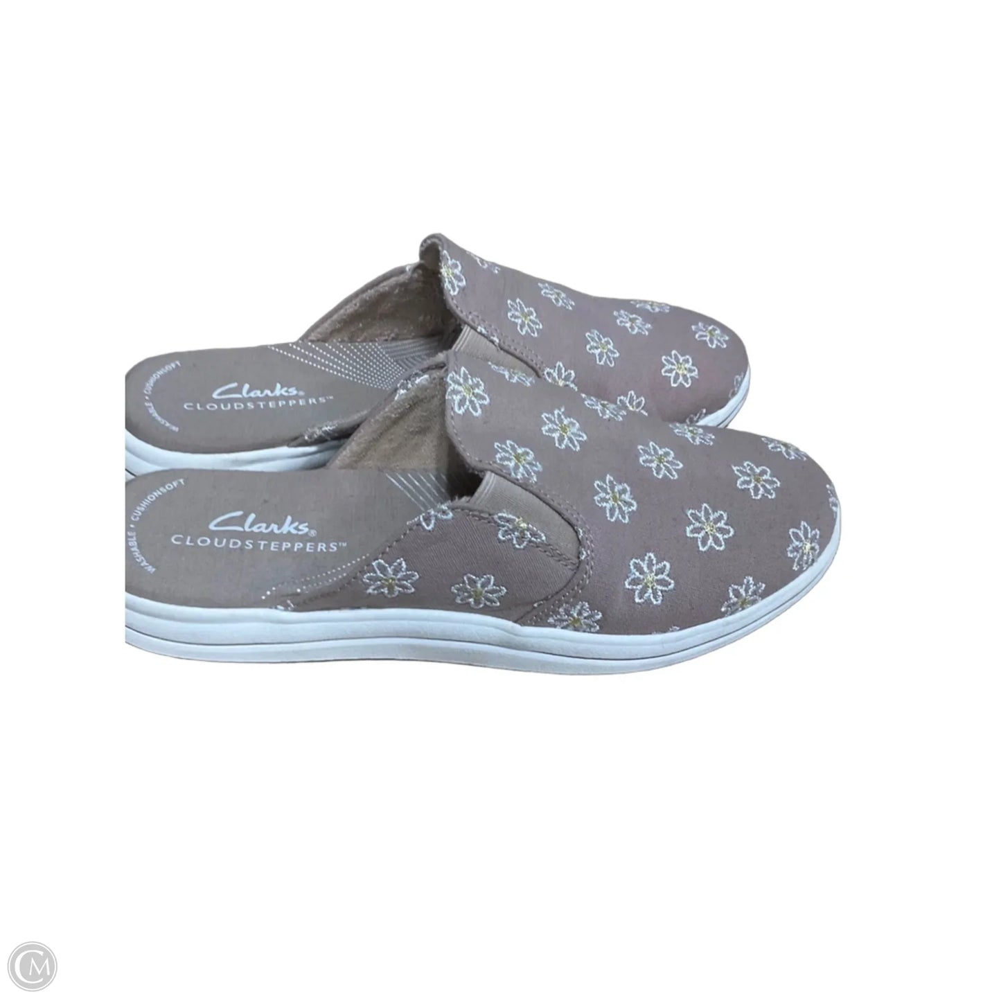Shoes Flats By Clarks In Pink & White, Size: 6