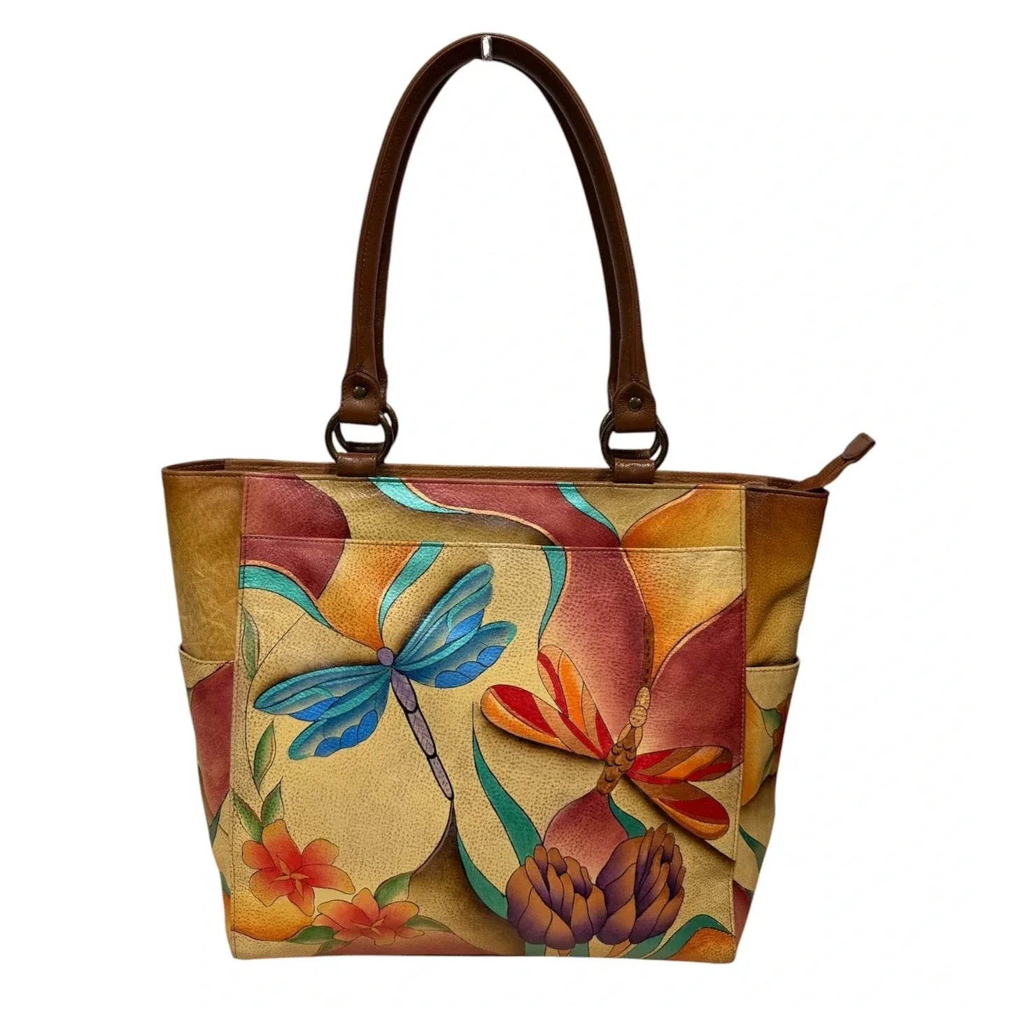 Handbag Leather By Anuschka, Size: Large