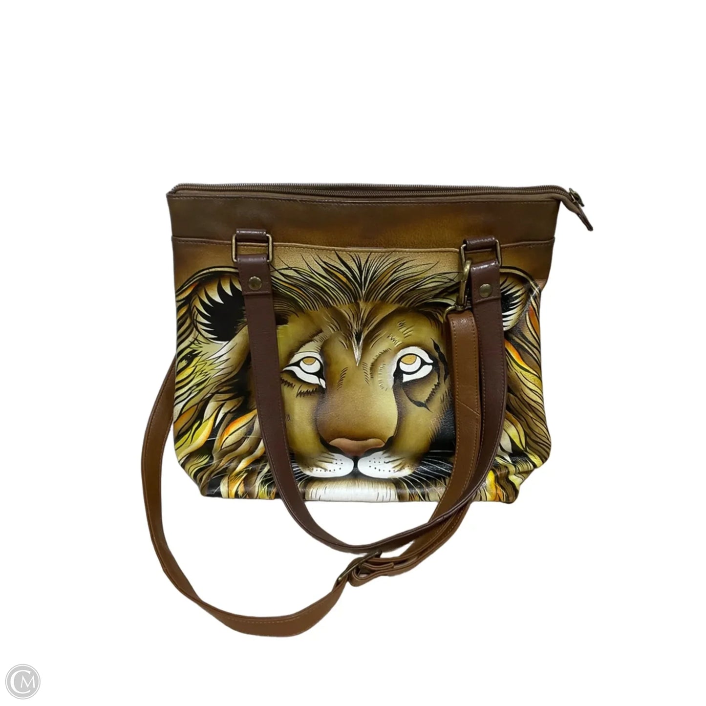 Handbag Leather By Anuschka, Size: Medium