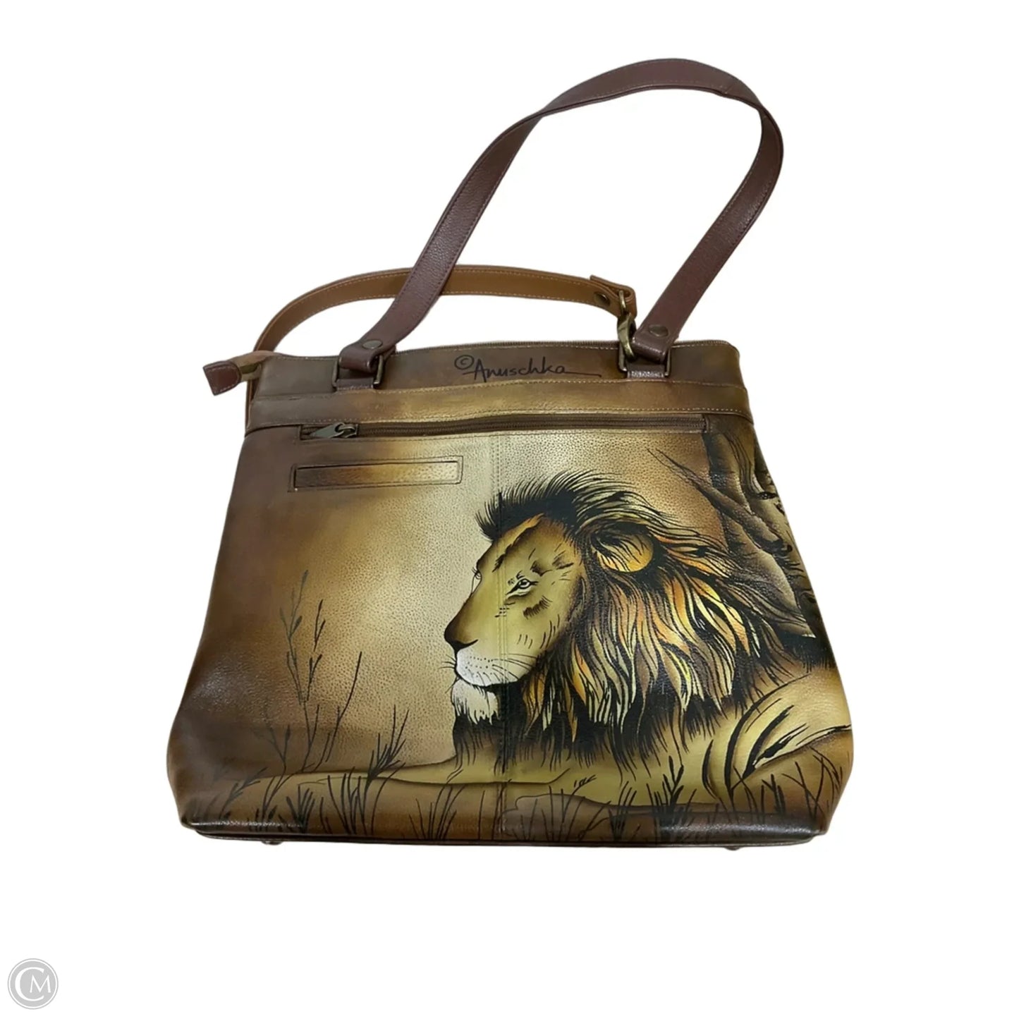 Handbag Leather By Anuschka, Size: Medium