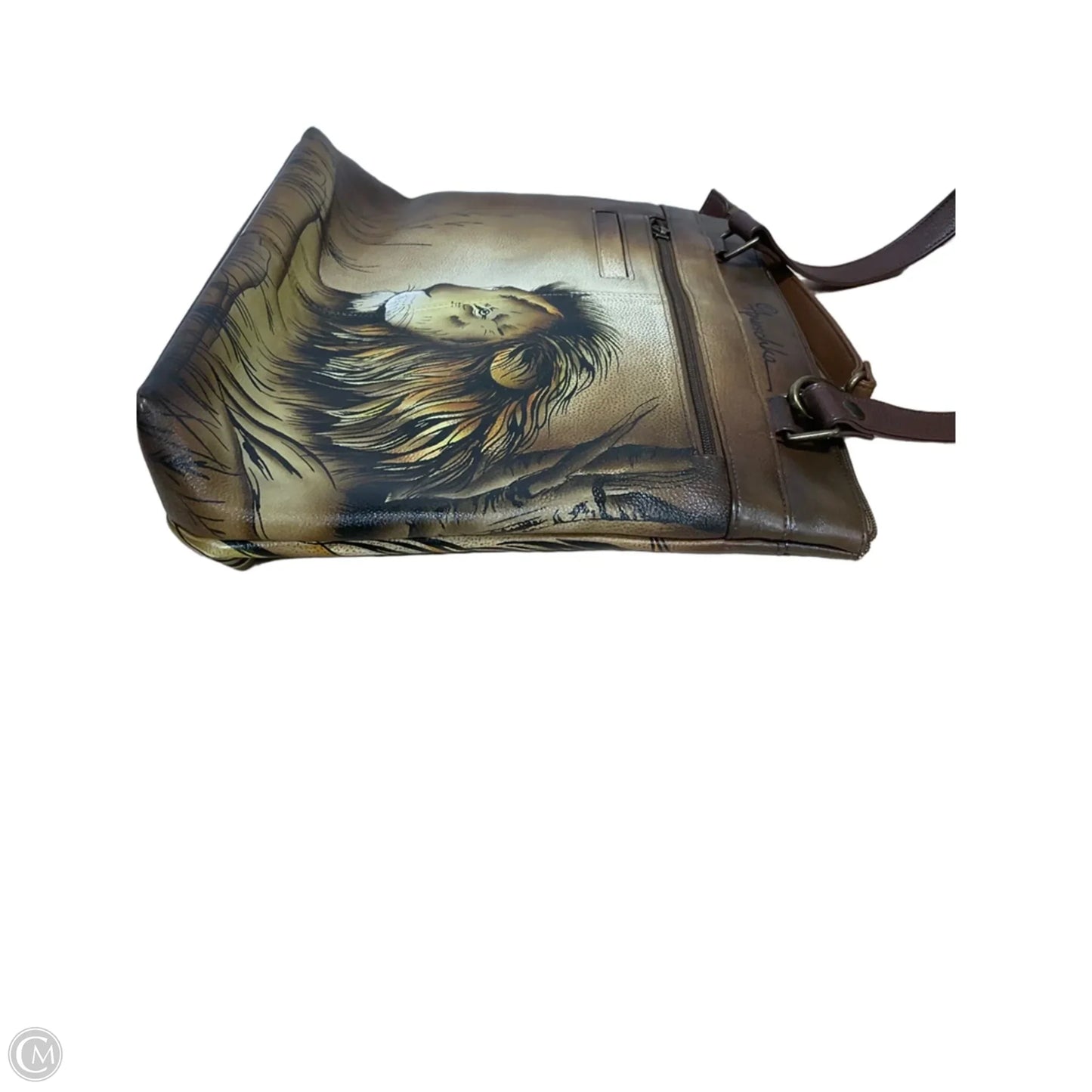 Handbag Leather By Anuschka, Size: Medium