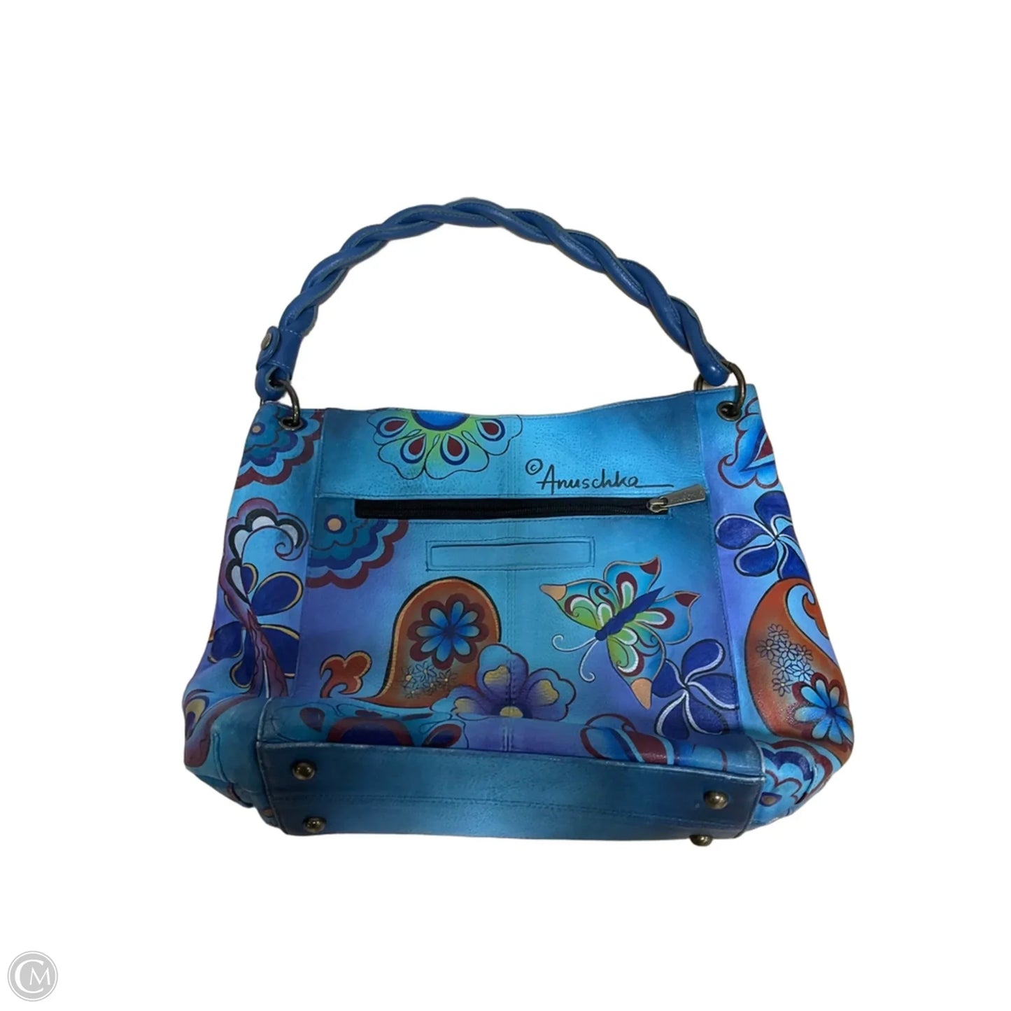 Handbag Leather By Anuschka, Size: Medium